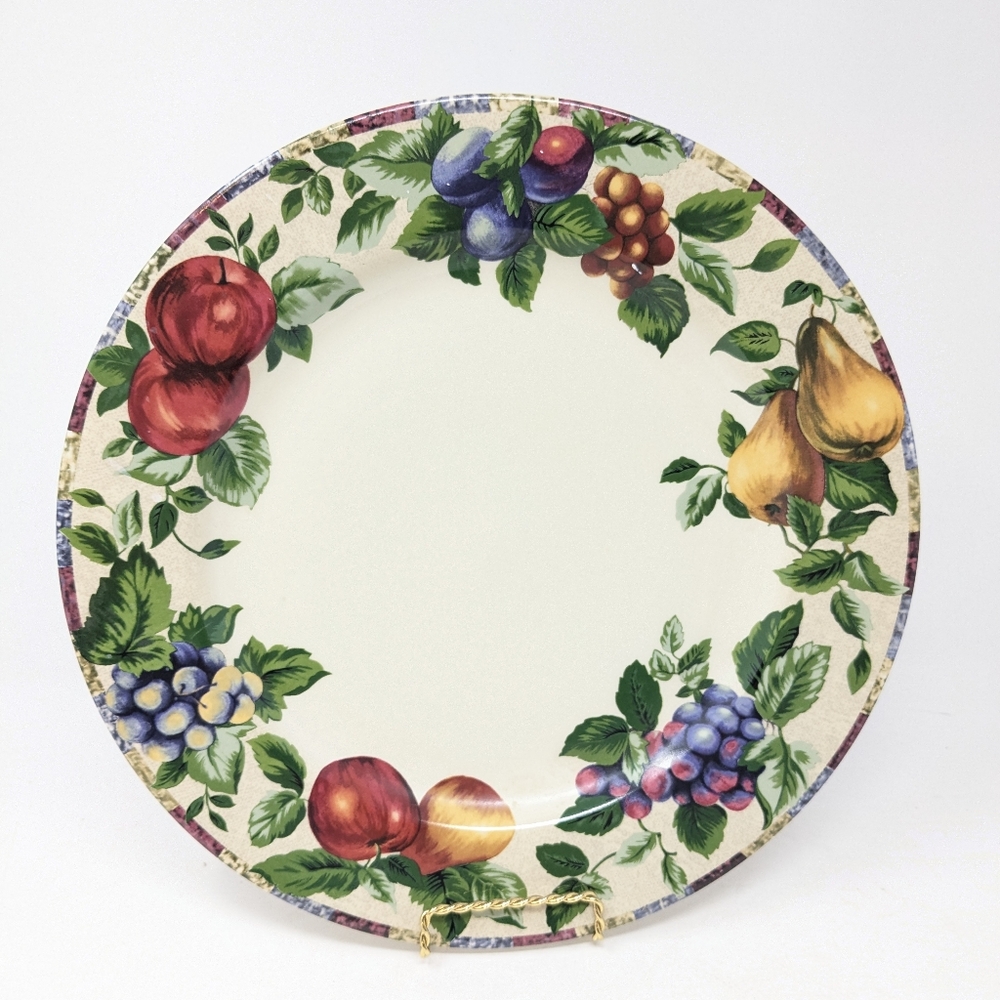 Rare Sakura Oneida Sonoma Stoneware Large Serving Platter Plate 12.5 in Fruit